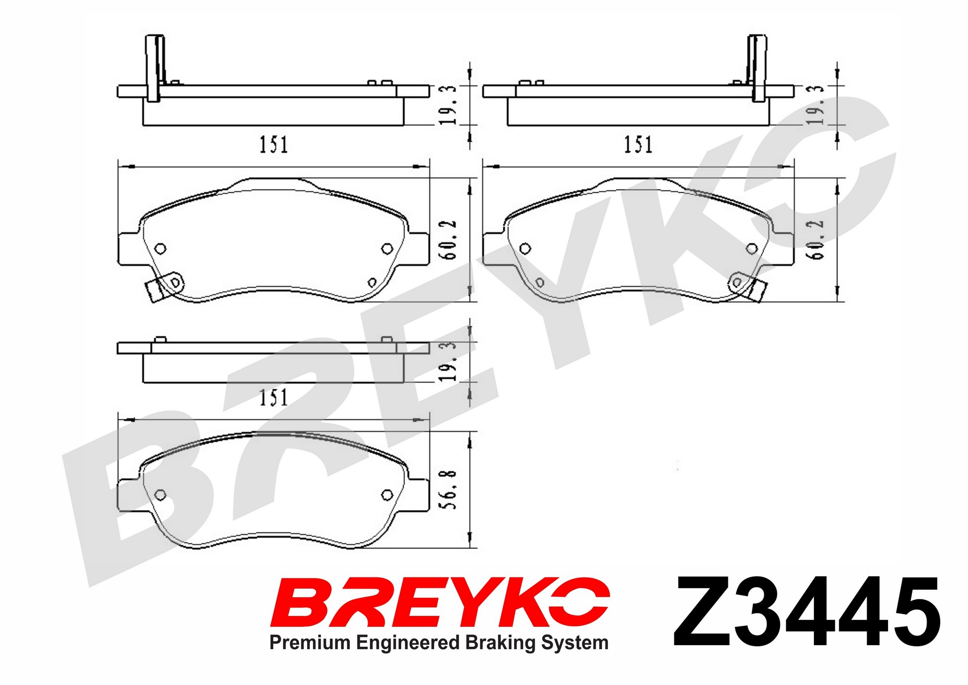 DAVID VASCO Z3445 BREYKO Brake Pad Set, disc brake
