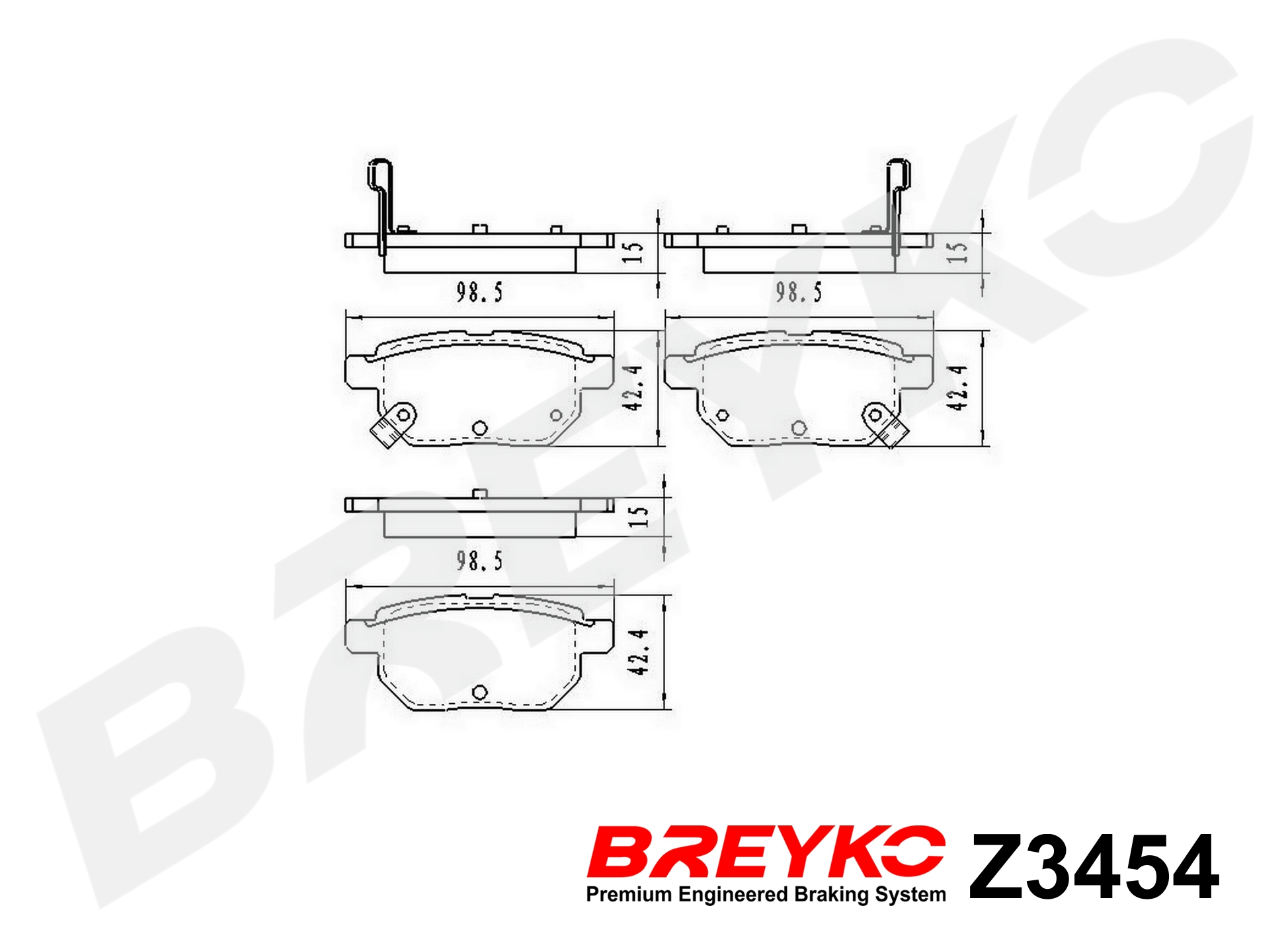 DAVID VASCO Z3454 BREYKO Brake Pad Set, disc brake