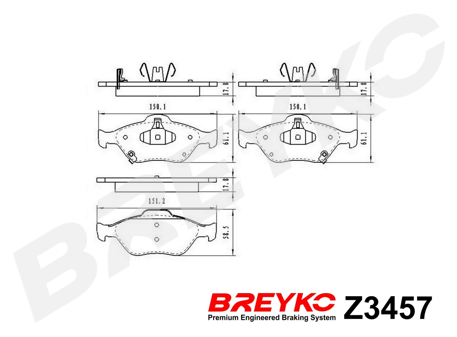 DAVID VASCO Z3457 BREYKO Brake Pad Set, disc brake