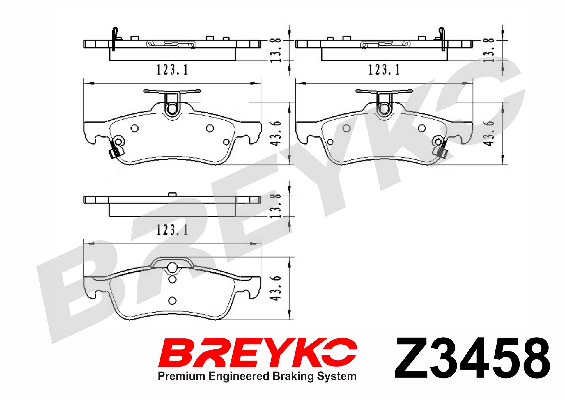 DAVID VASCO Z3458 BREYKO Brake Pad Set, disc brake