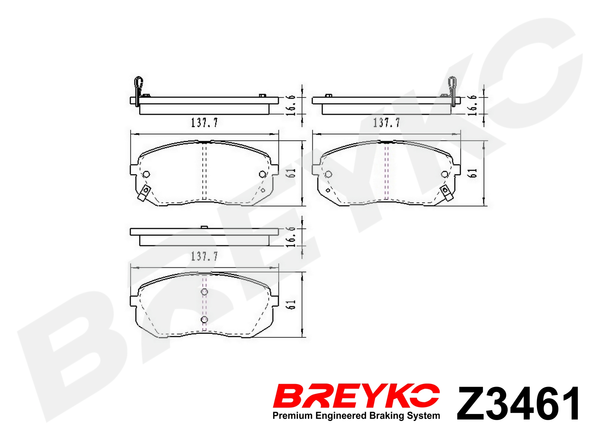 DAVID VASCO Z3461 BREYKO Brake Pad Set, disc brake