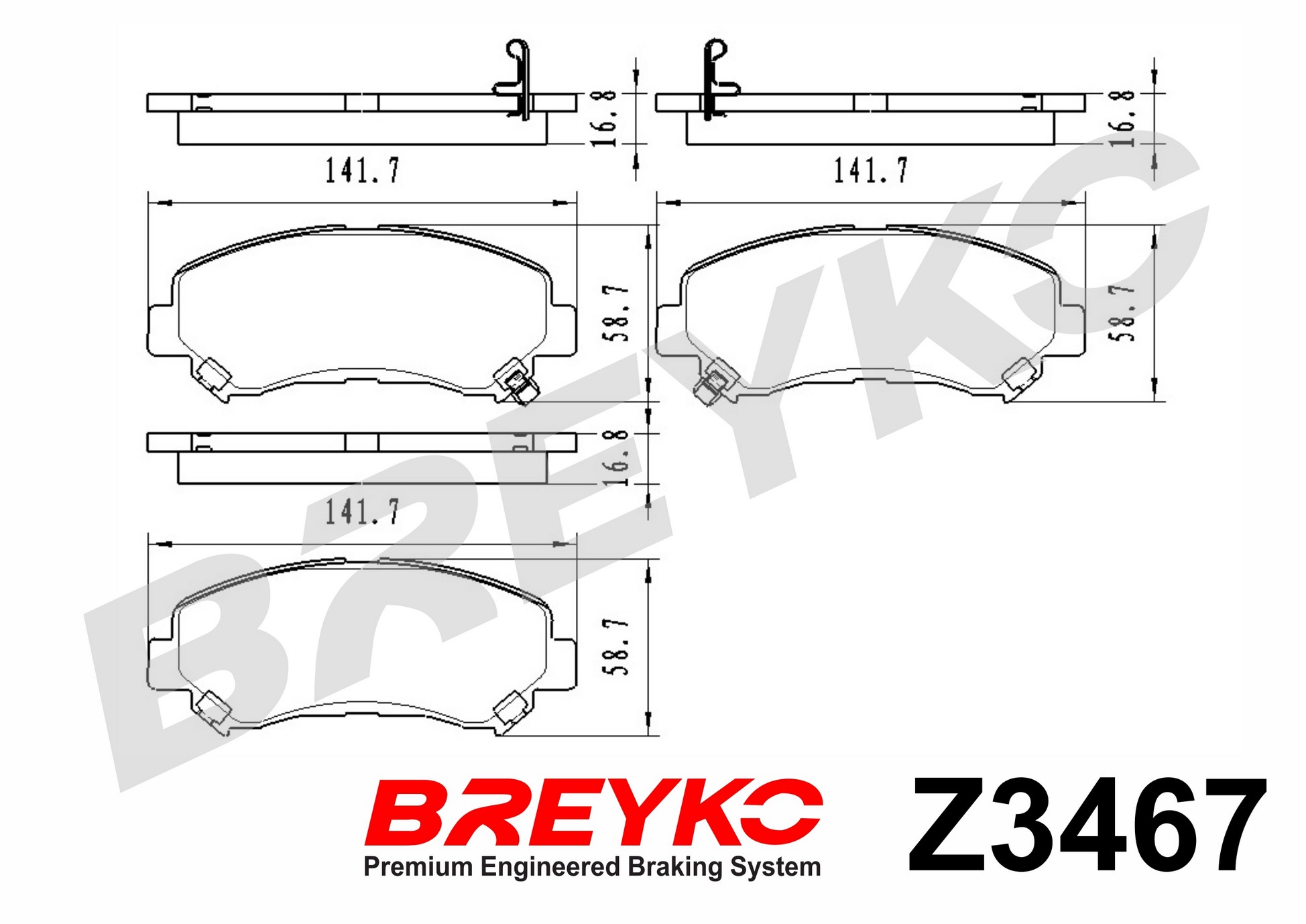 DAVID VASCO Z3467 BREYKO Brake Pad Set, disc brake