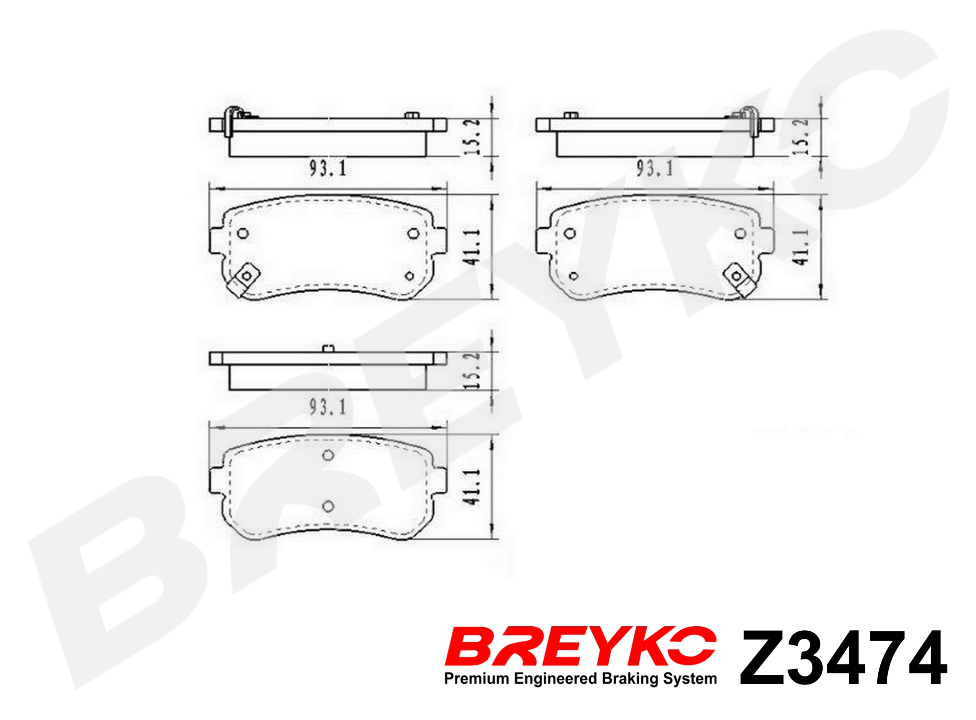 DAVID VASCO Z3474 BREYKO Brake Pad Set, disc brake