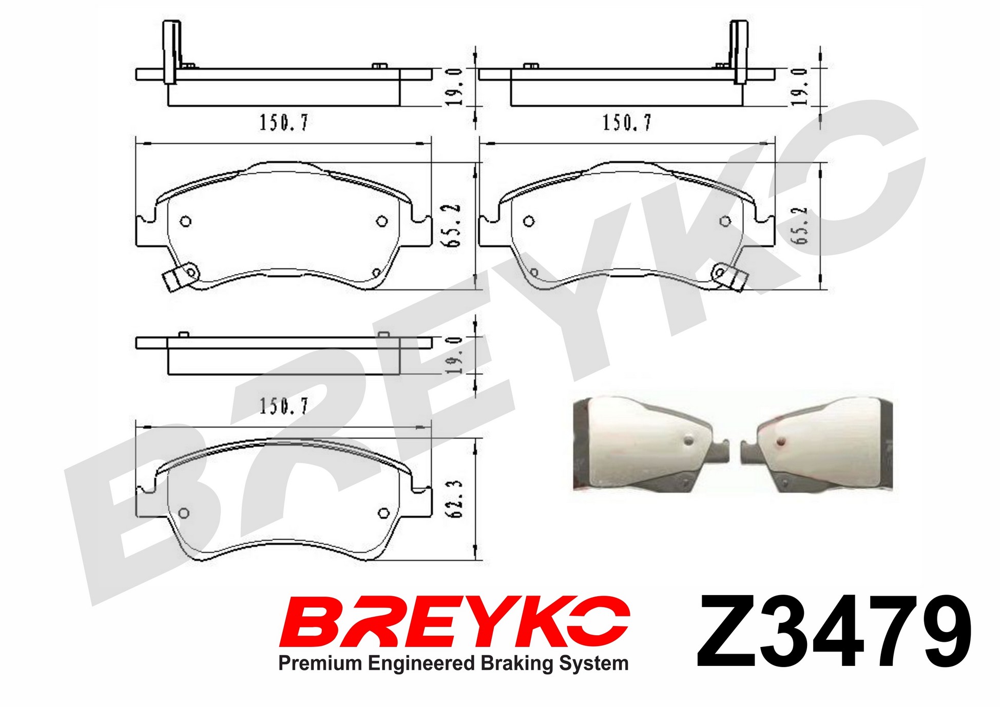 DAVID VASCO Z3479 BREYKO Brake Pad Set, disc brake