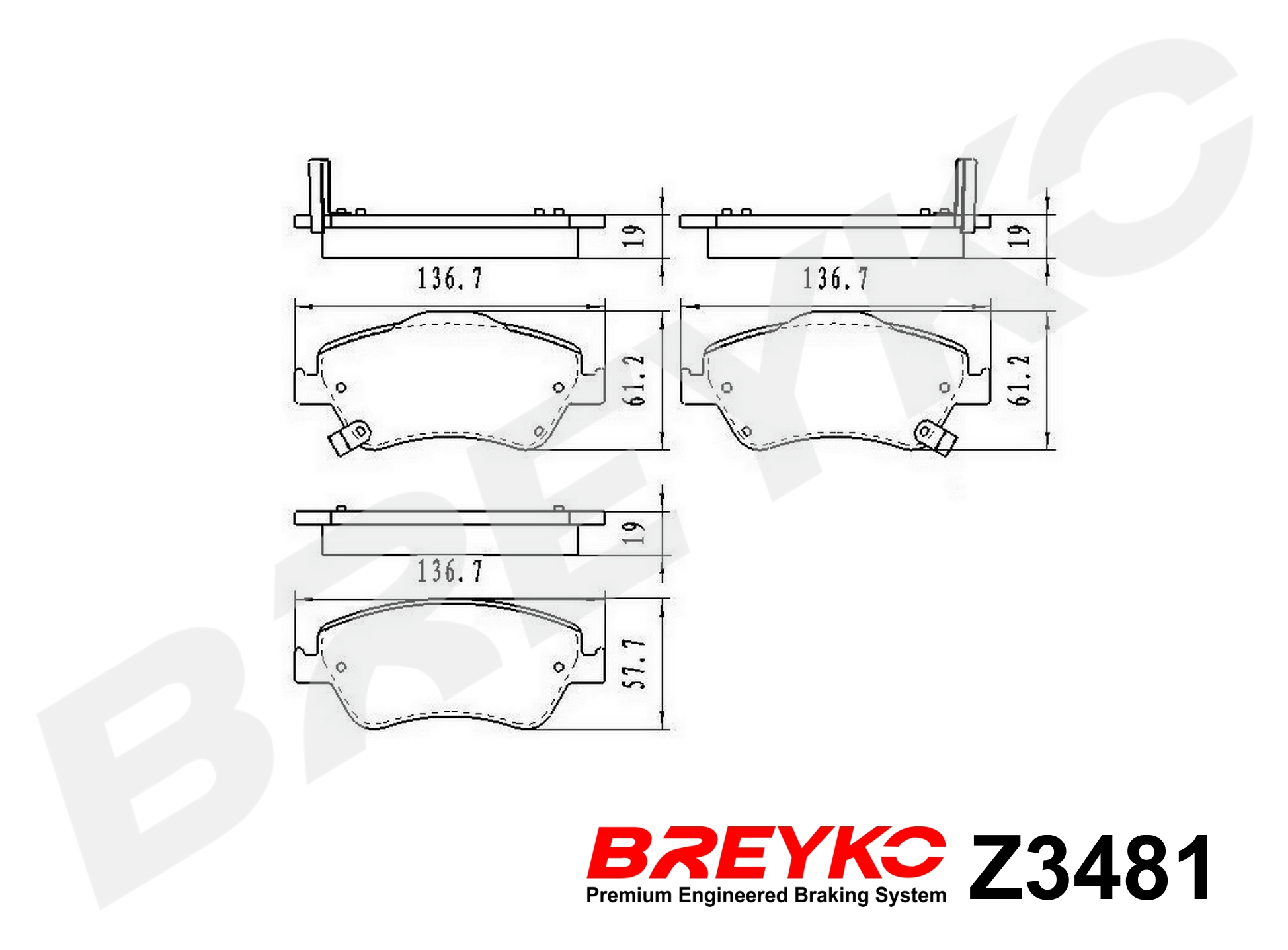 DAVID VASCO Z3481 BREYKO Brake Pad Set, disc brake