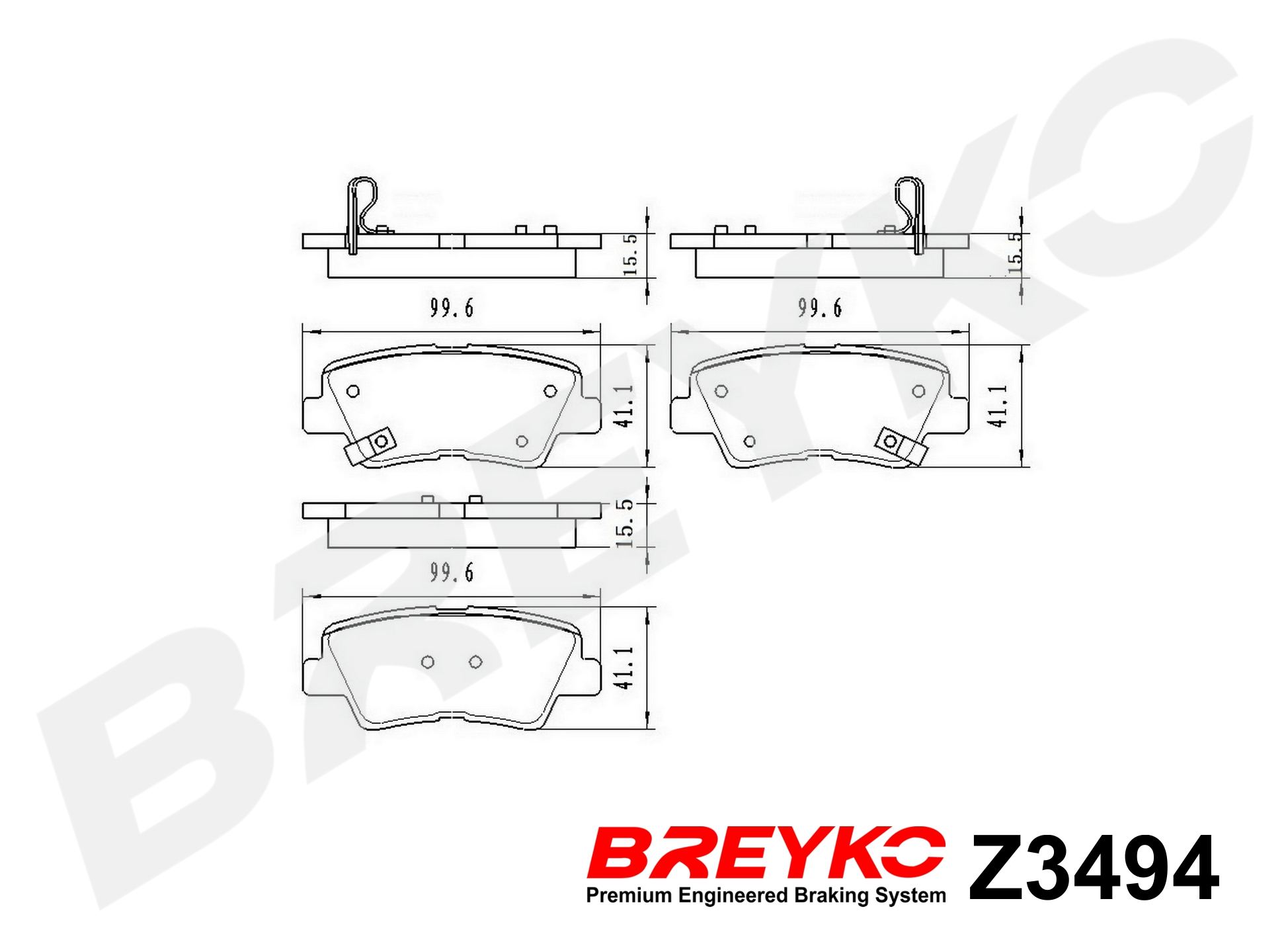 DAVID VASCO Z3494 BREYKO Brake Pad Set, disc brake