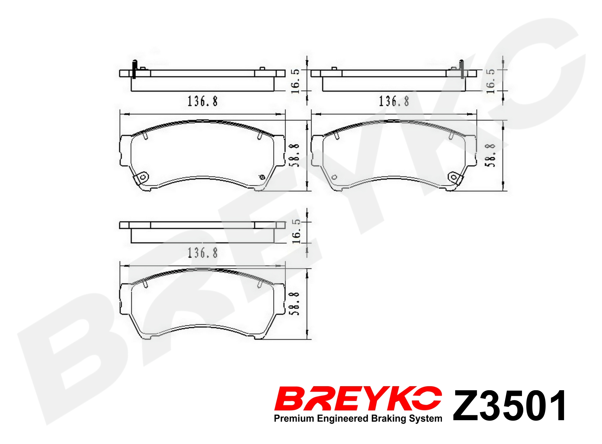 DAVID VASCO Z3501 BREYKO Brake Pad Set, disc brake