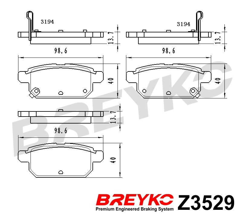 DAVID VASCO Z3529 BREYKO Brake Pad Set, disc brake