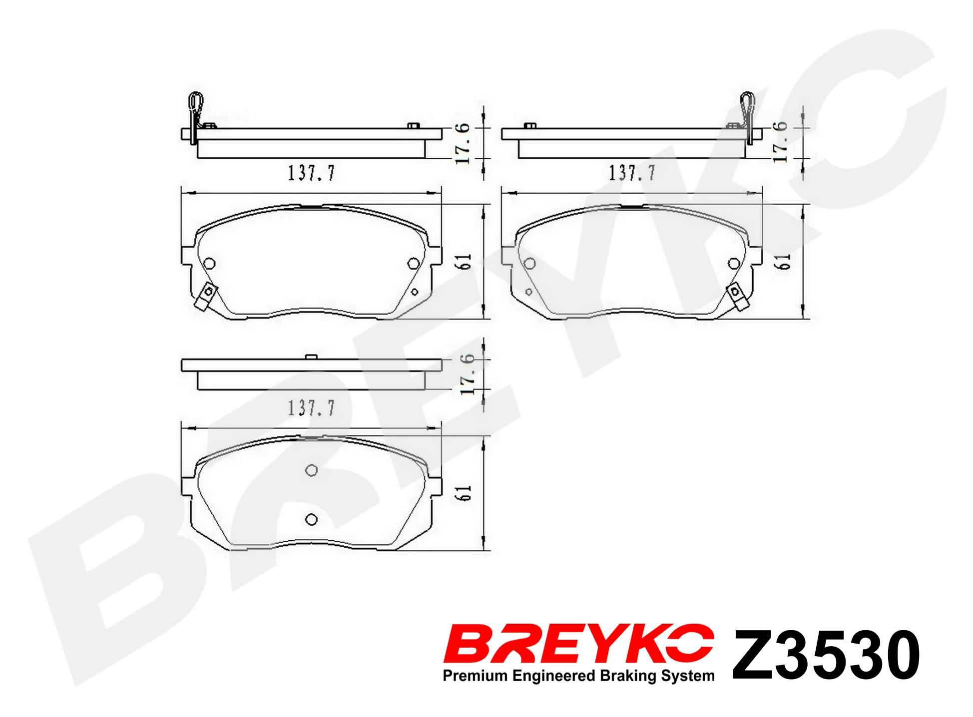 DAVID VASCO Z3530 BREYKO Brake Pad Set, disc brake
