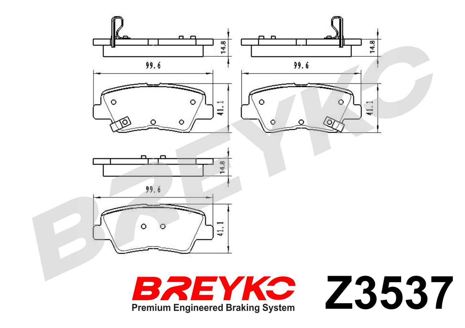DAVID VASCO Z3537 BREYKO Brake Pad Set, disc brake