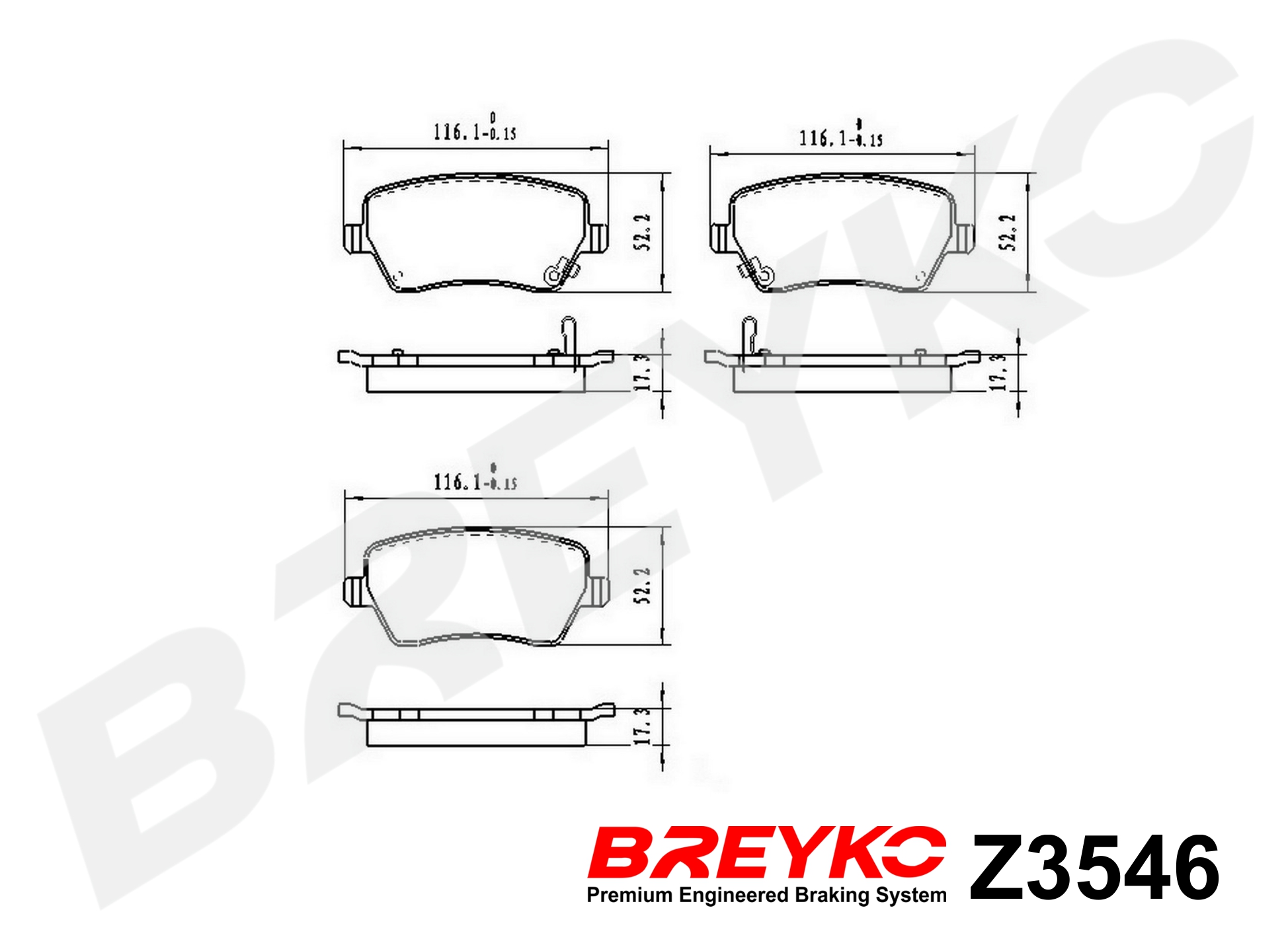 DAVID VASCO Z3546 BREYKO Brake Pad Set, disc brake