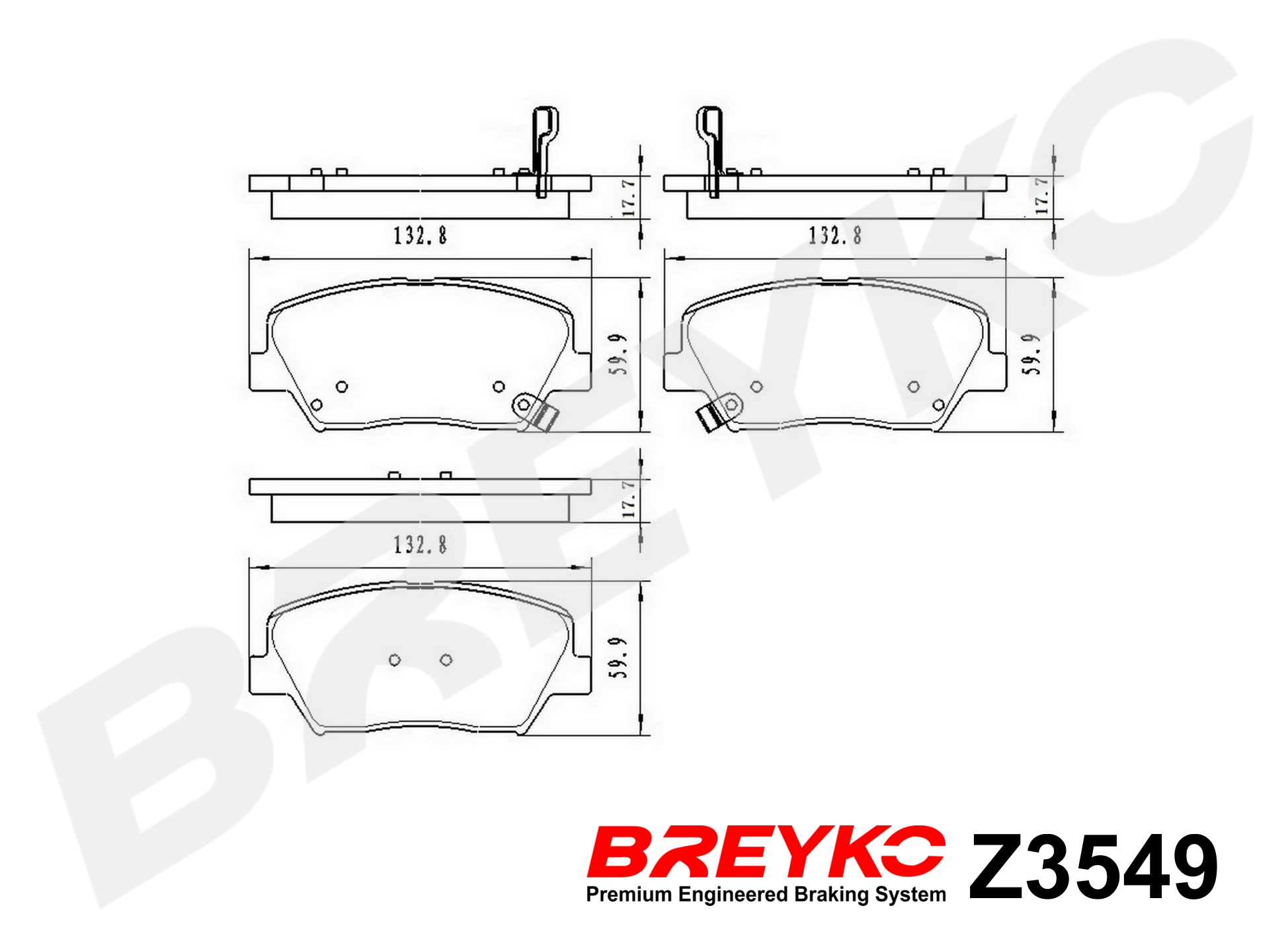 DAVID VASCO Z3549 BREYKO Brake Pad Set, disc brake