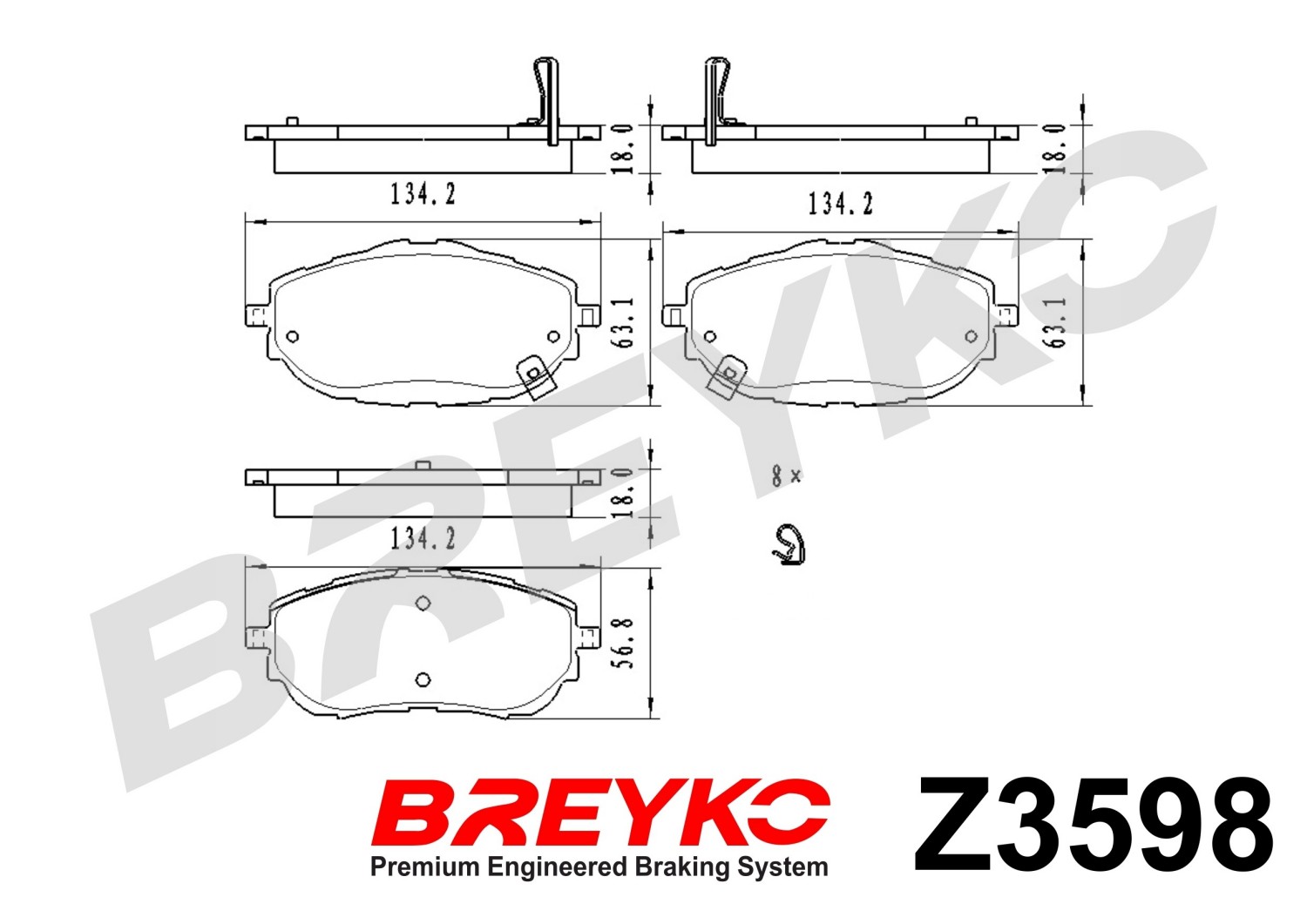 DAVID VASCO Z3598 BREYKO Brake Pad Set, disc brake