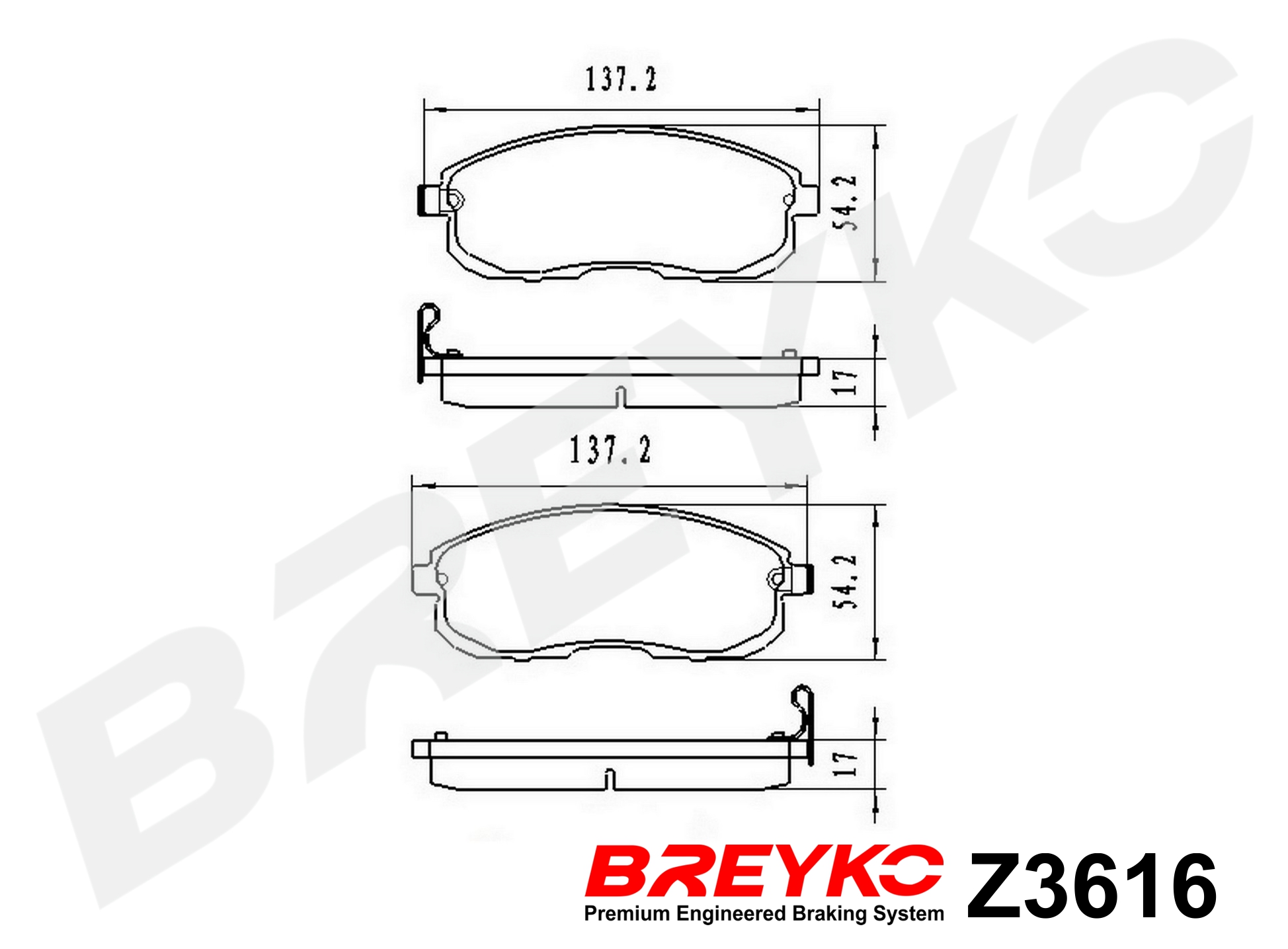 DAVID VASCO Z3616 BREYKO Brake Pad Set, disc brake