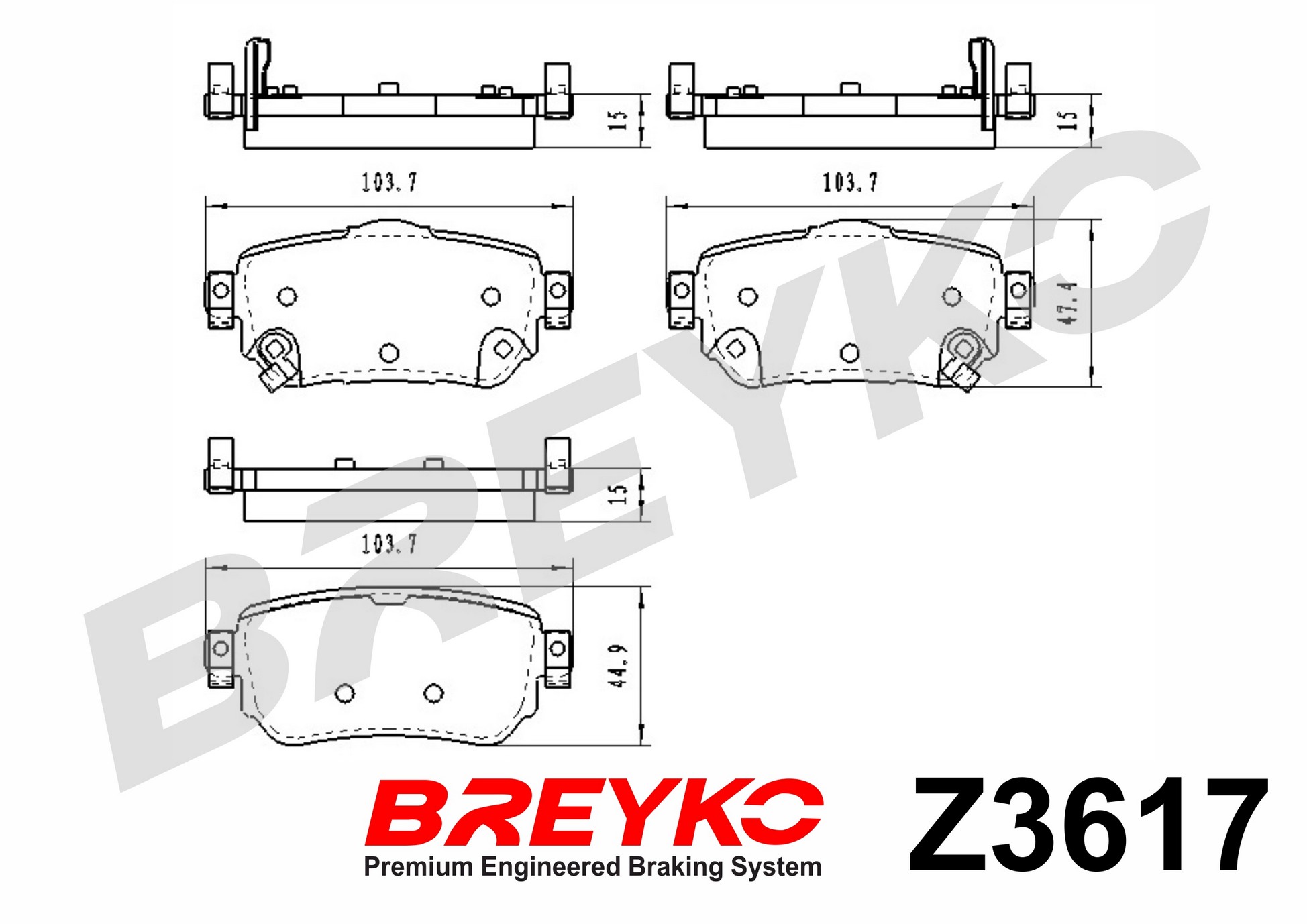 DAVID VASCO Z3617 BREYKO Brake Pad Set, disc brake