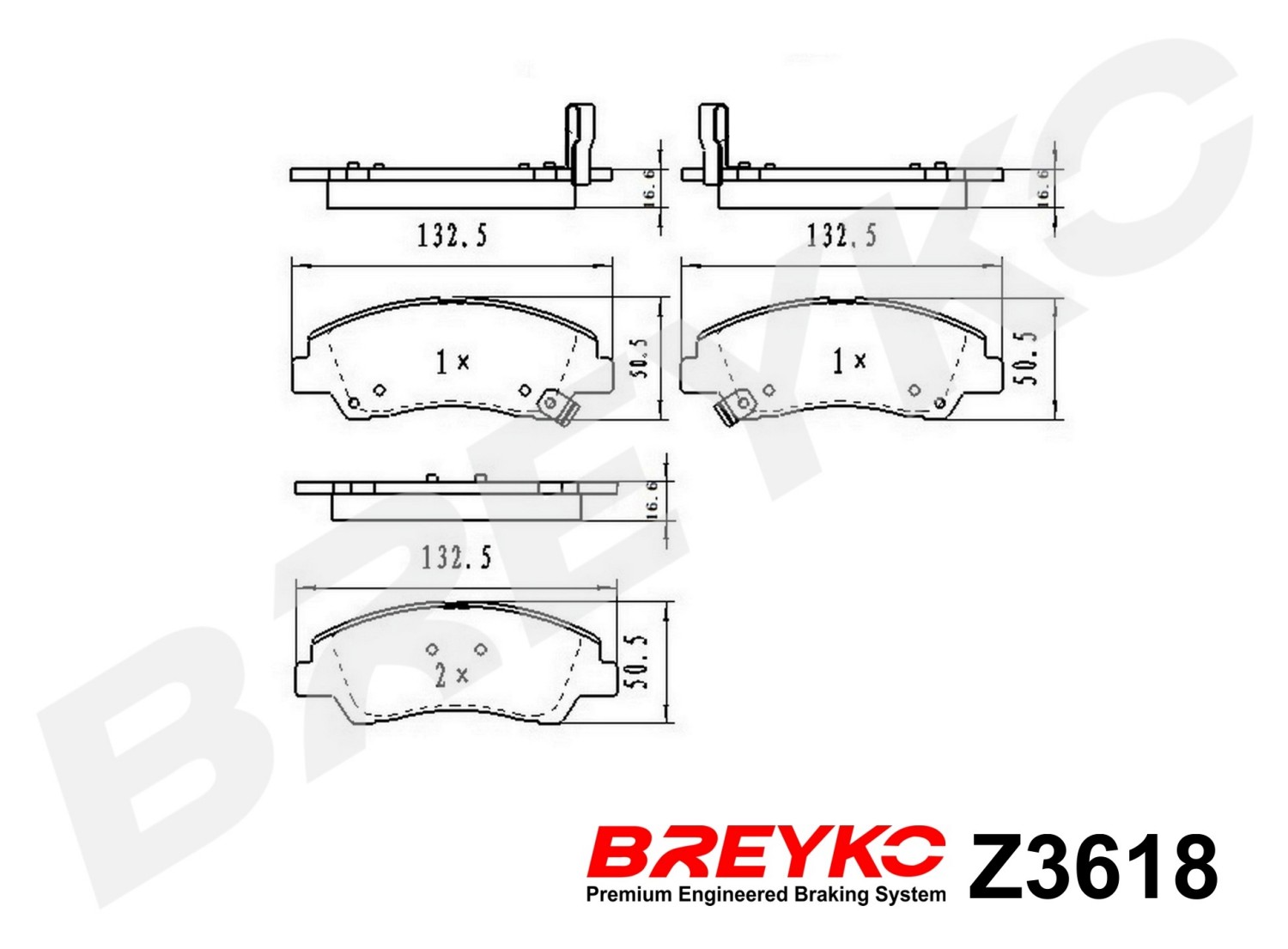 DAVID VASCO Z3618 BREYKO Brake Pad Set, disc brake