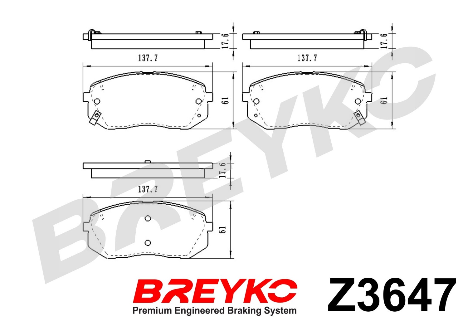 DAVID VASCO Z3647 BREYKO Brake Pad Set, disc brake