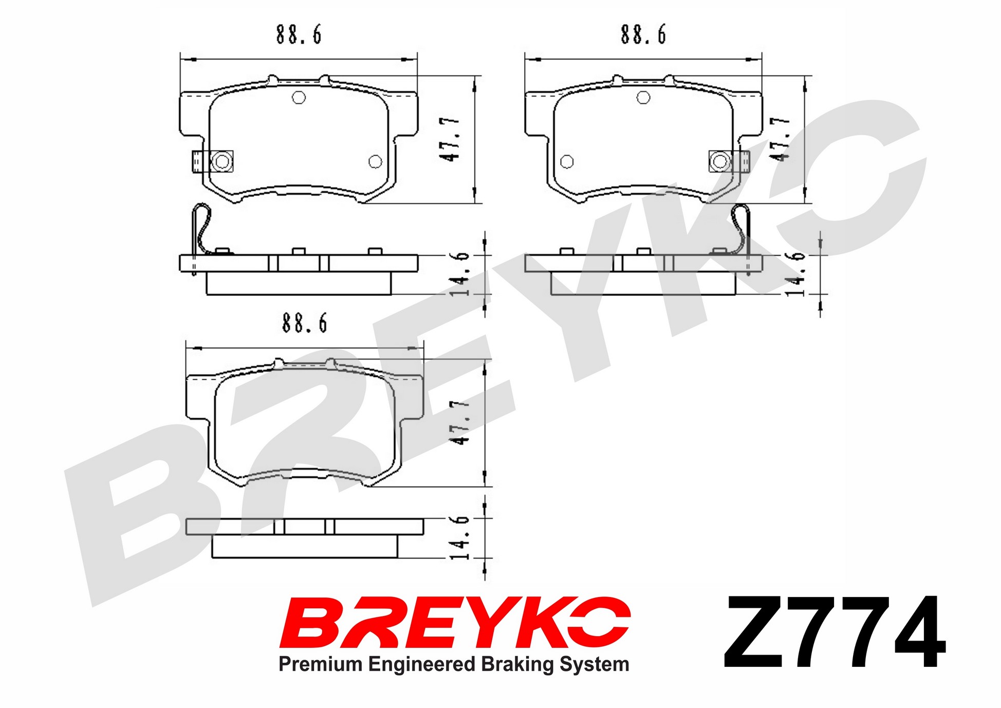 DAVID VASCO Z774 BREYKO Brake Pad Set, disc brake