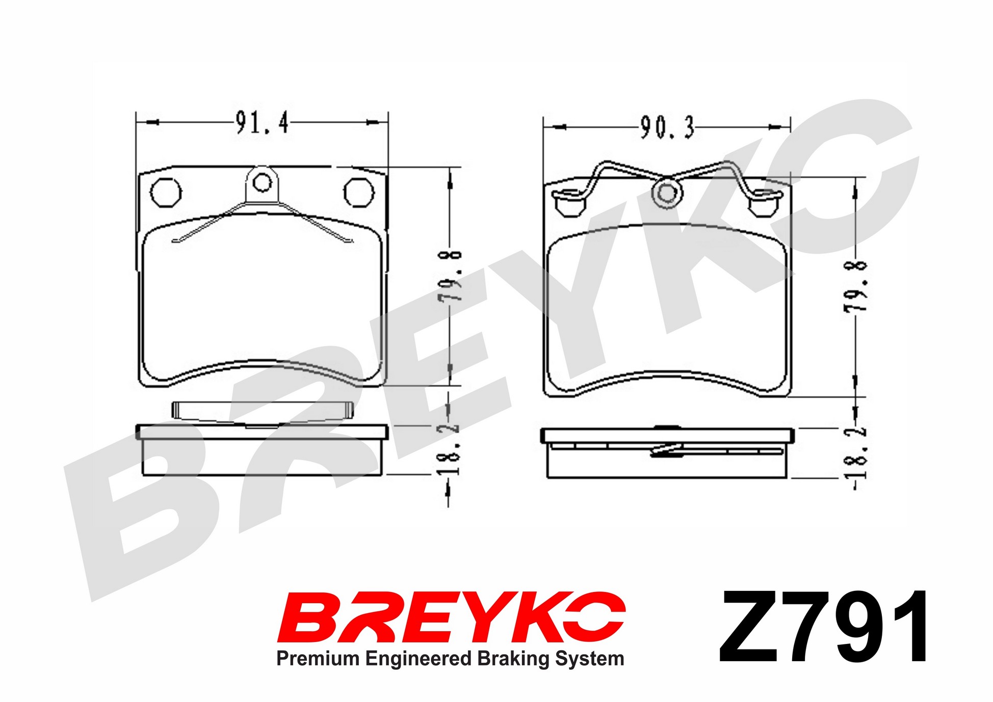 DAVID VASCO Z791 BREYKO Brake Pad Set, disc brake