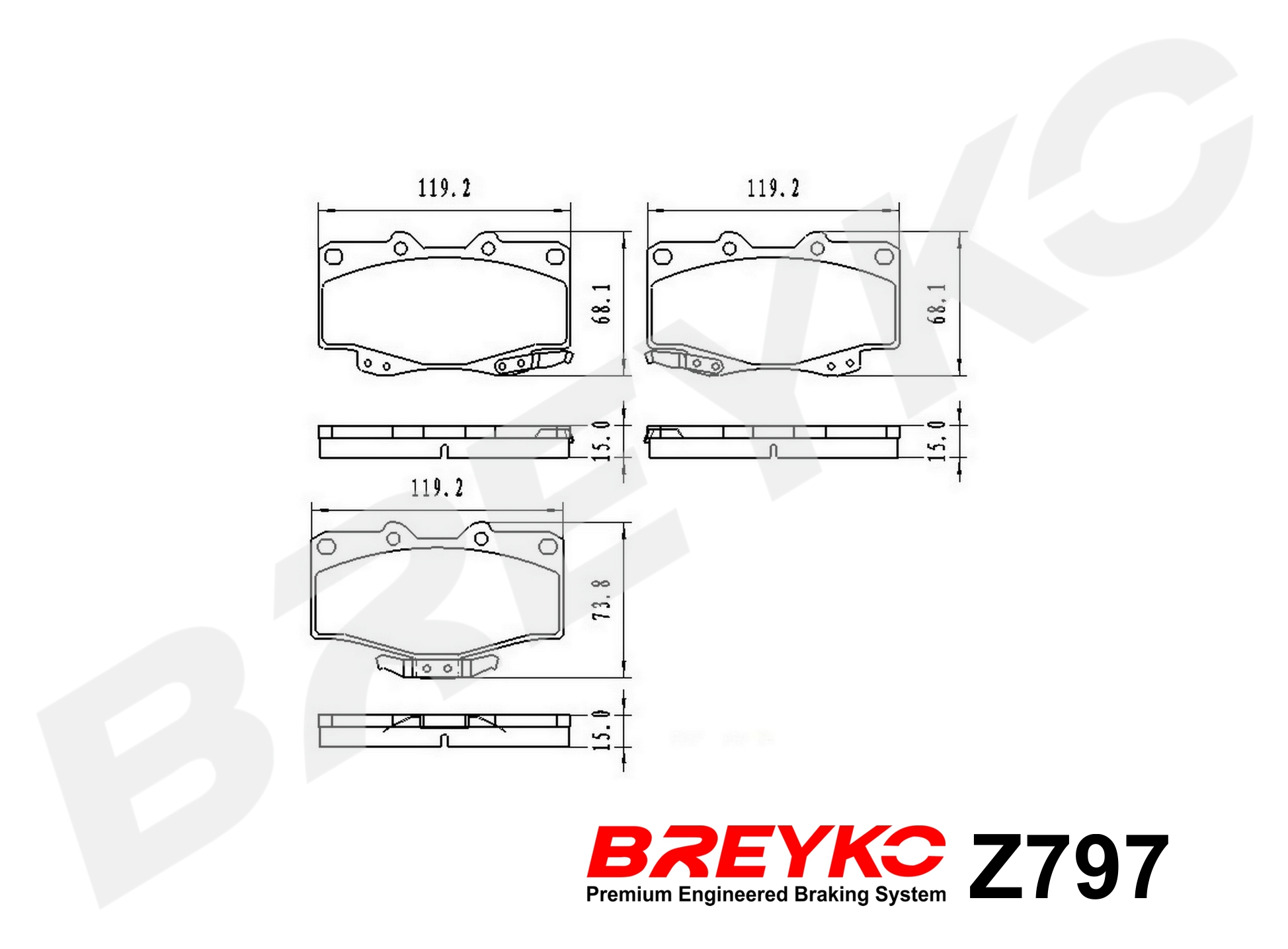 DAVID VASCO Z797 BREYKO Brake Pad Set, disc brake