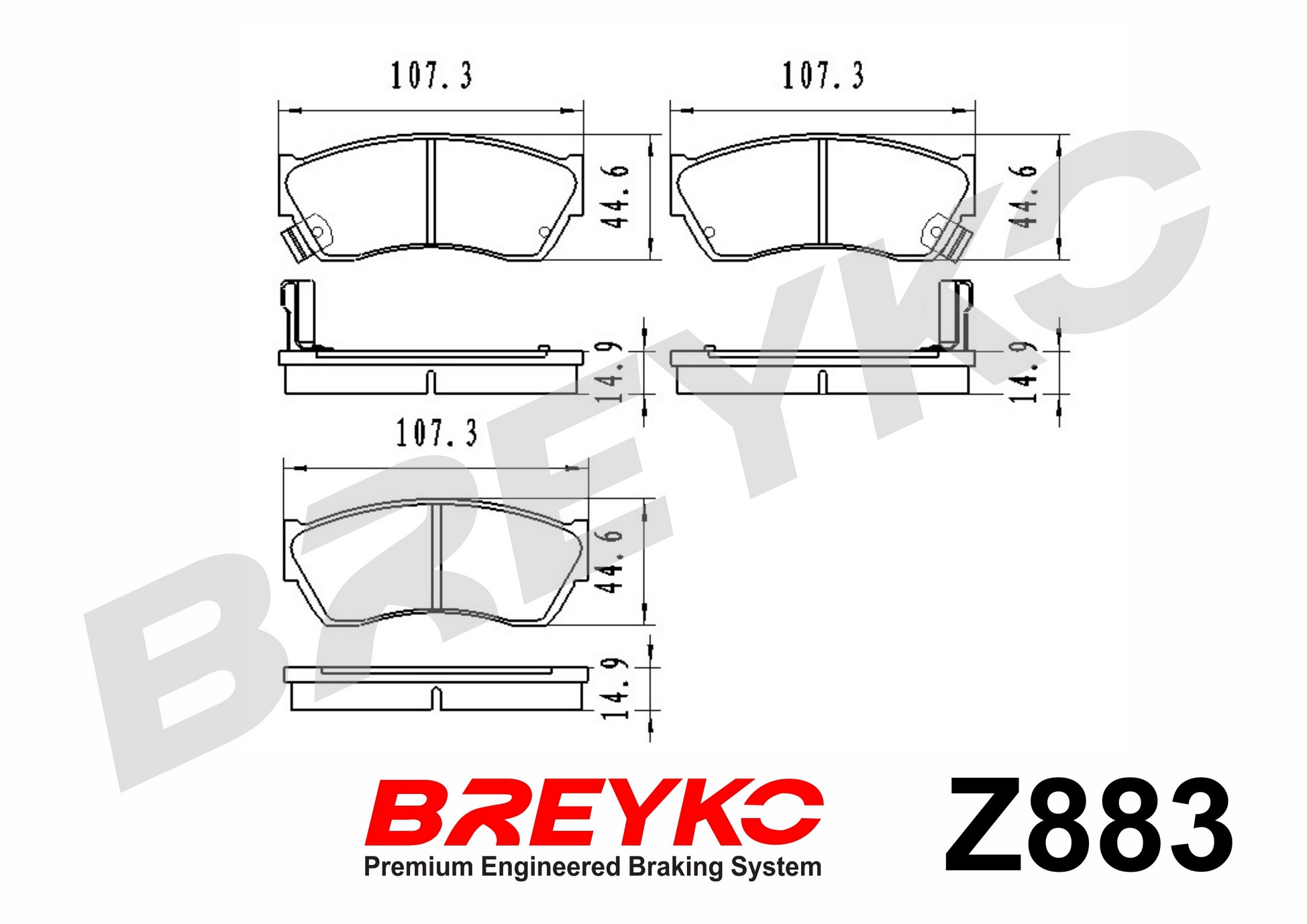 DAVID VASCO Z883 BREYKO Brake Pad Set, disc brake