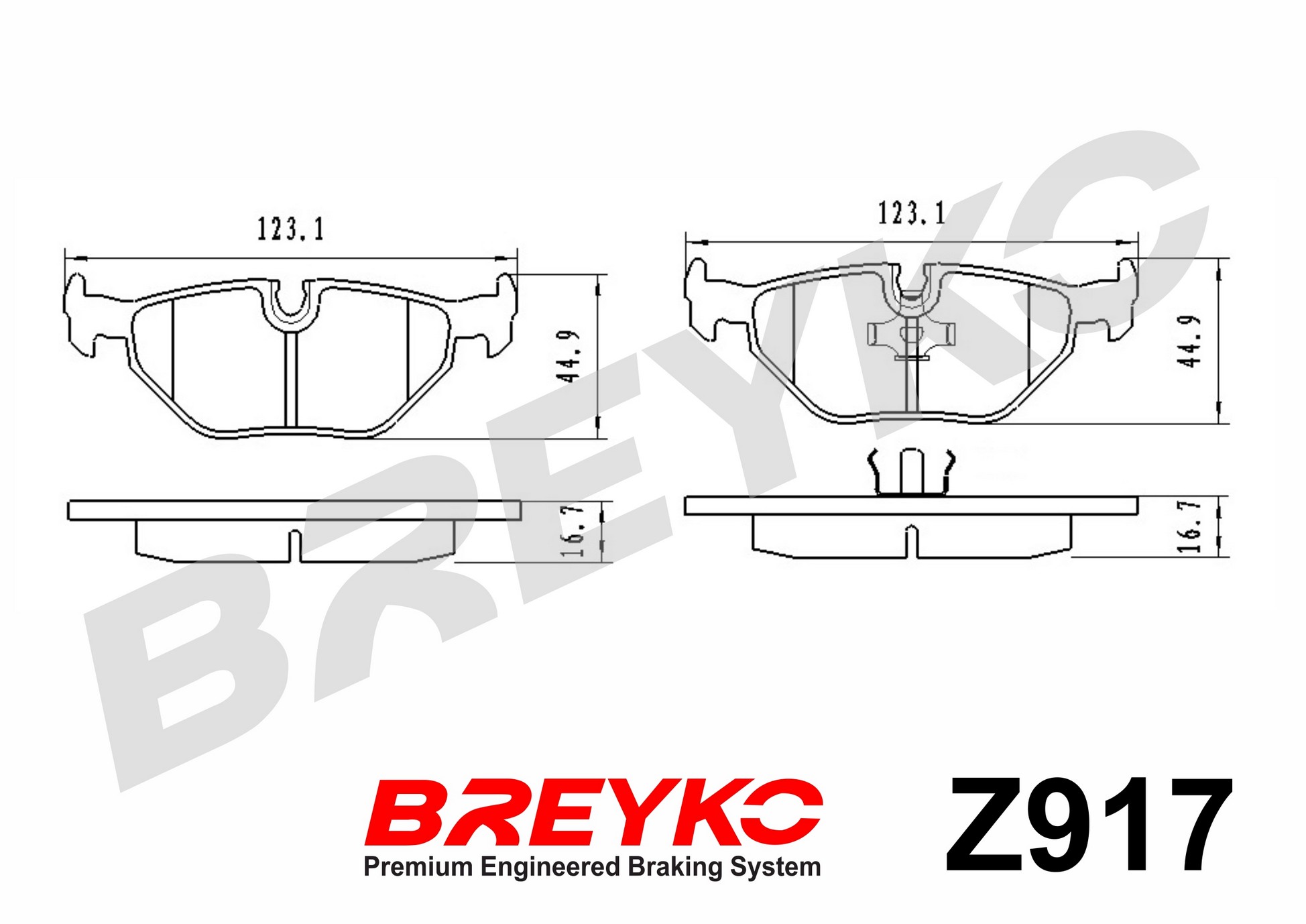 DAVID VASCO Z917 BREYKO Brake Pad Set, disc brake
