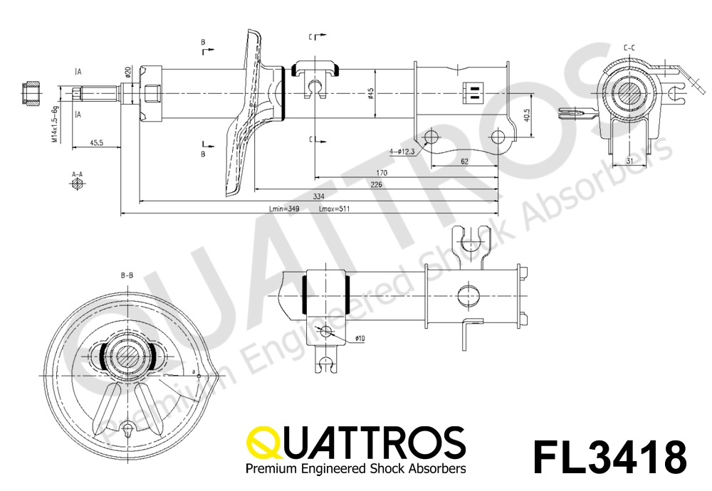 DAVID VASCO FL3418 QUATTROS Ammortizzatore