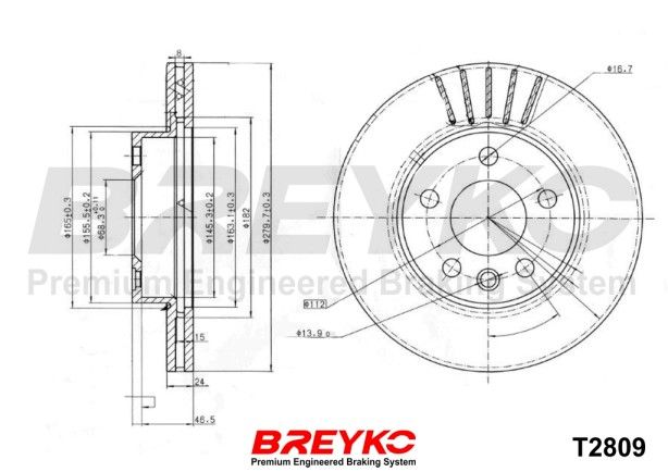 DAVID VASCO T2809 Brake Disc