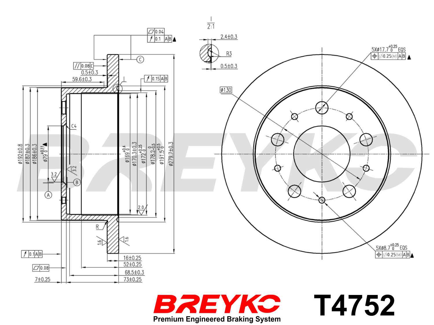 DAVID VASCO T4752 BREYKO Brake Disc