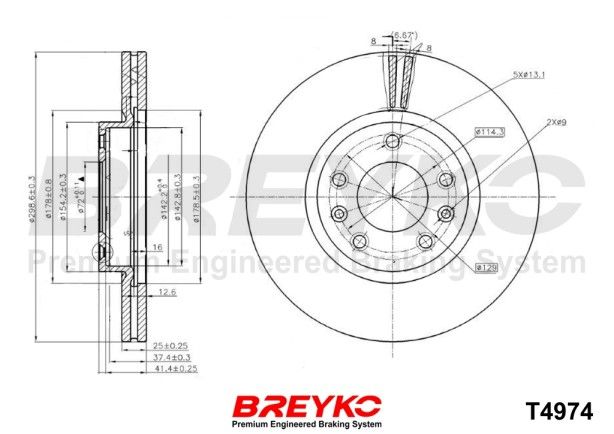 DAVID VASCO T4974 Brake Disc