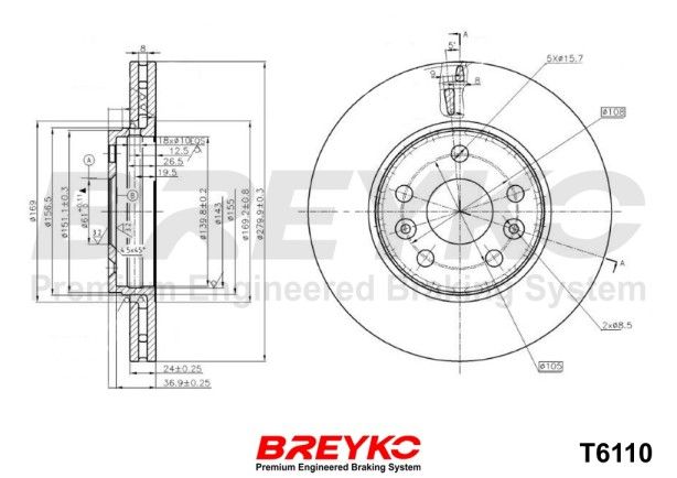 DAVID VASCO T6110 Brake Disc
