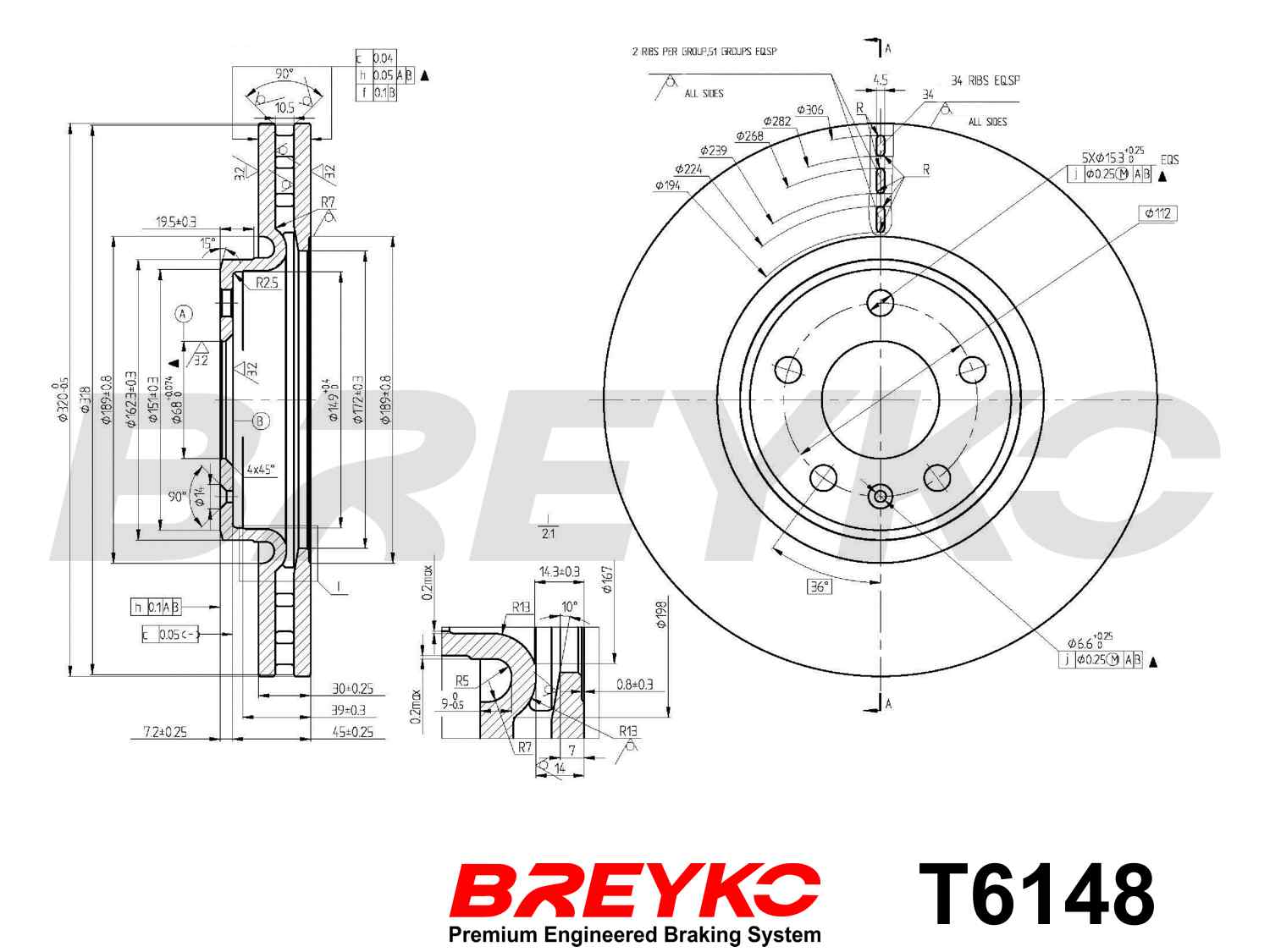 DAVID VASCO T6148 BREYKO Brake Disc