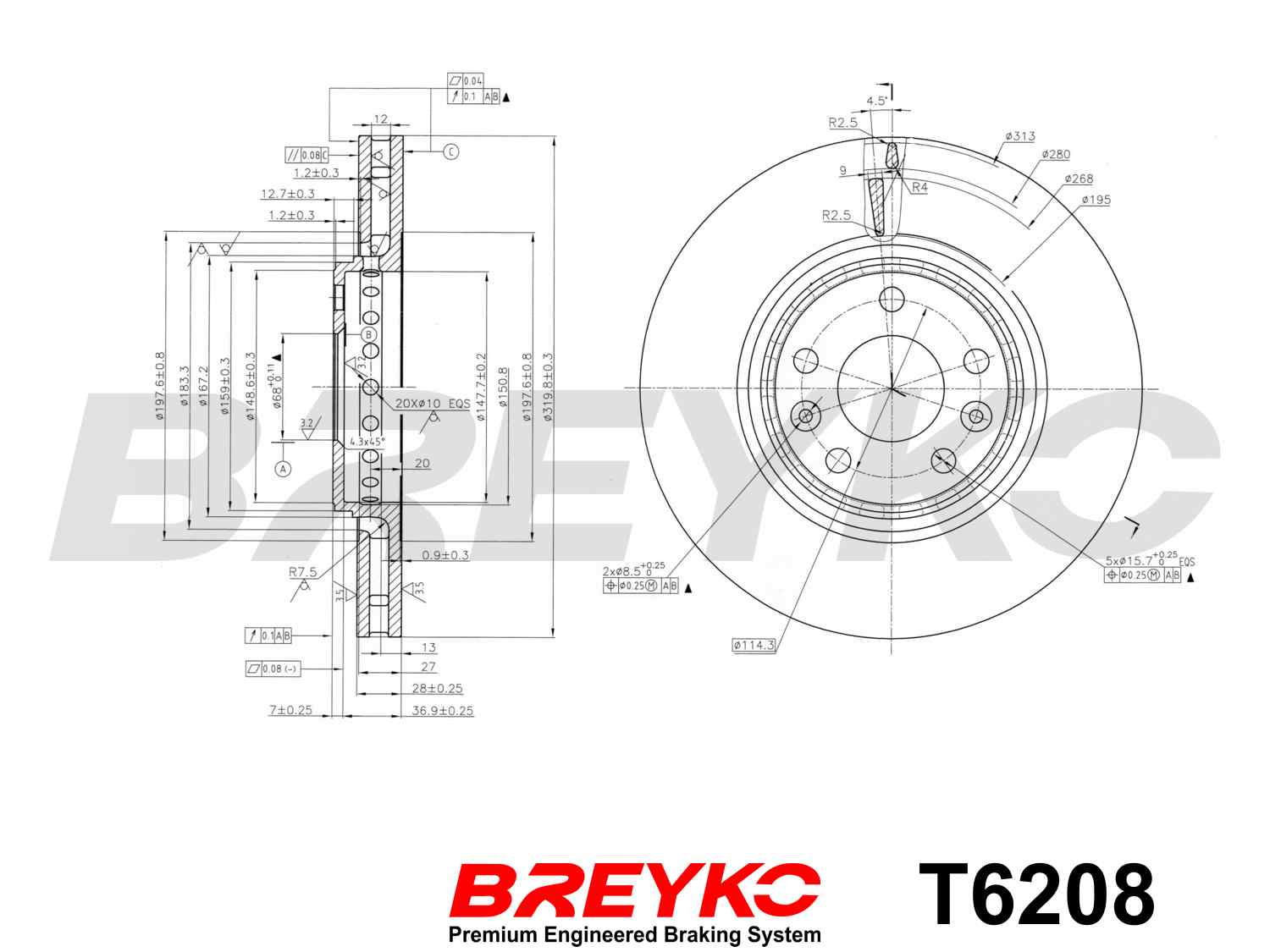 DAVID VASCO T6208 BREYKO Brake Disc