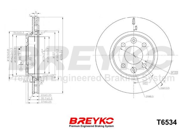 DAVID VASCO T6534 Brake Disc