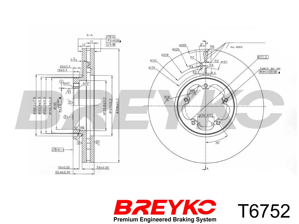 DAVID VASCO T6752 BREYKO Brake Disc