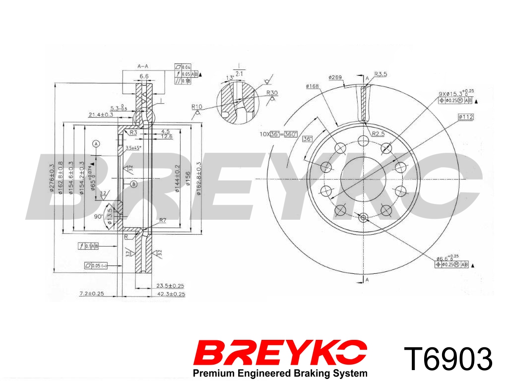 DAVID VASCO T6903 BREYKO Brake Disc