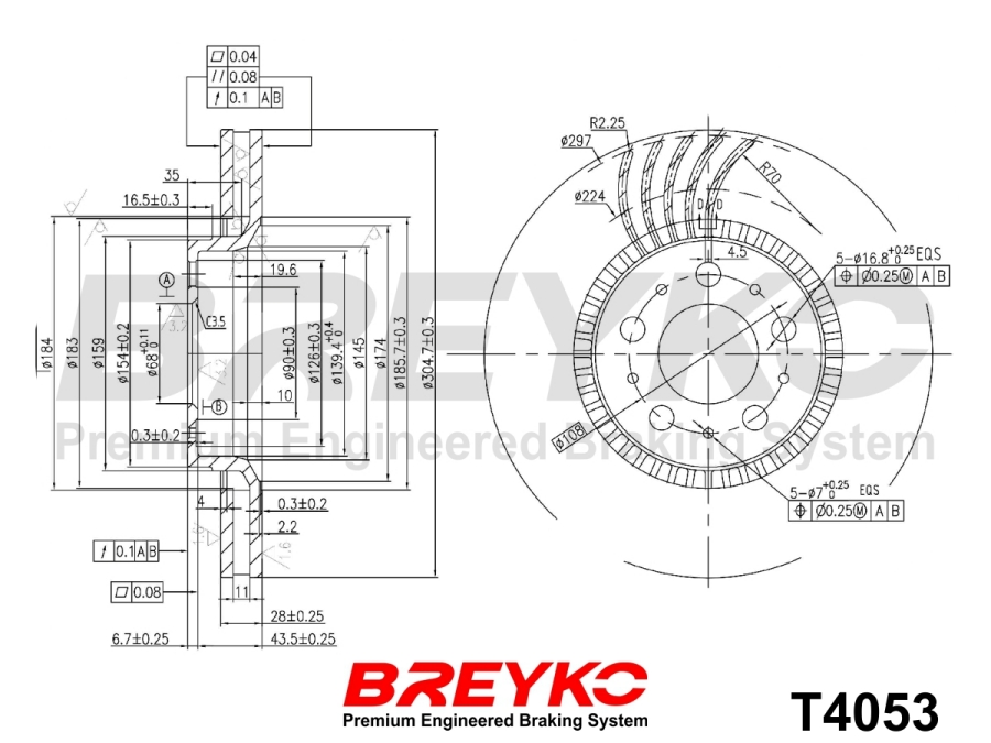 DAVID VASCO T4053 BREYKO Brake Disc