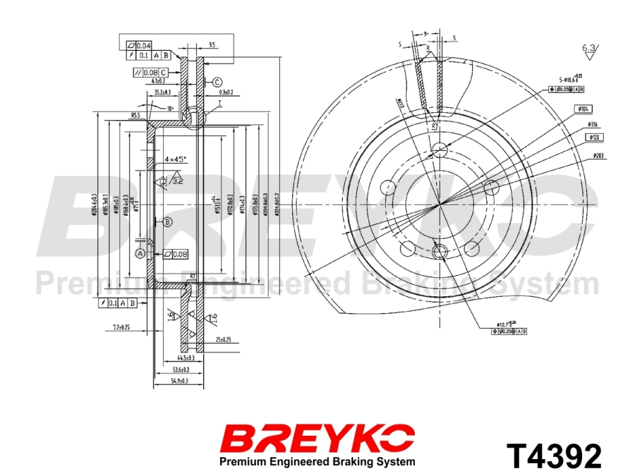 DAVID VASCO T4392 BREYKO Brake Disc