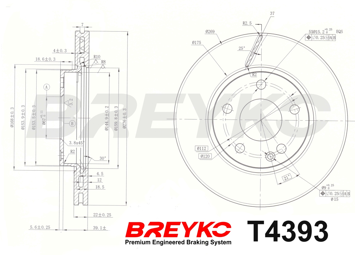 DAVID VASCO T4393 BREYKO Brake Disc