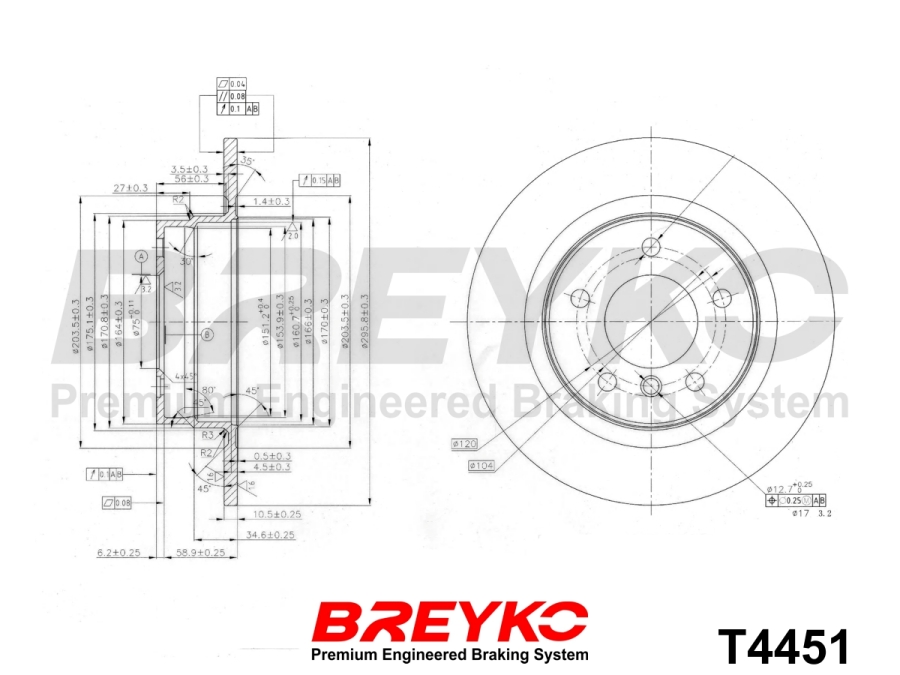 DAVID VASCO T4451 BREYKO Brake Disc