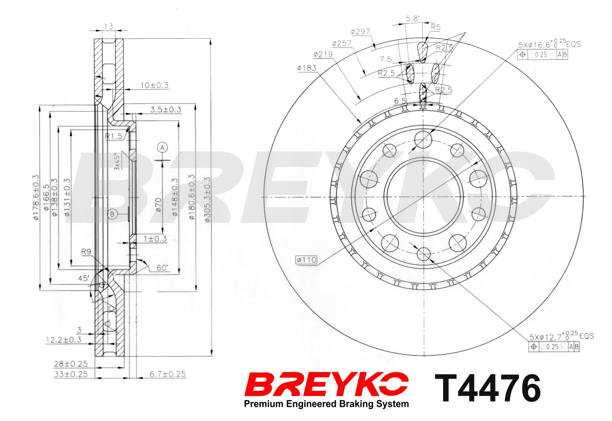 DAVID VASCO T4476 BREYKO Brake Disc