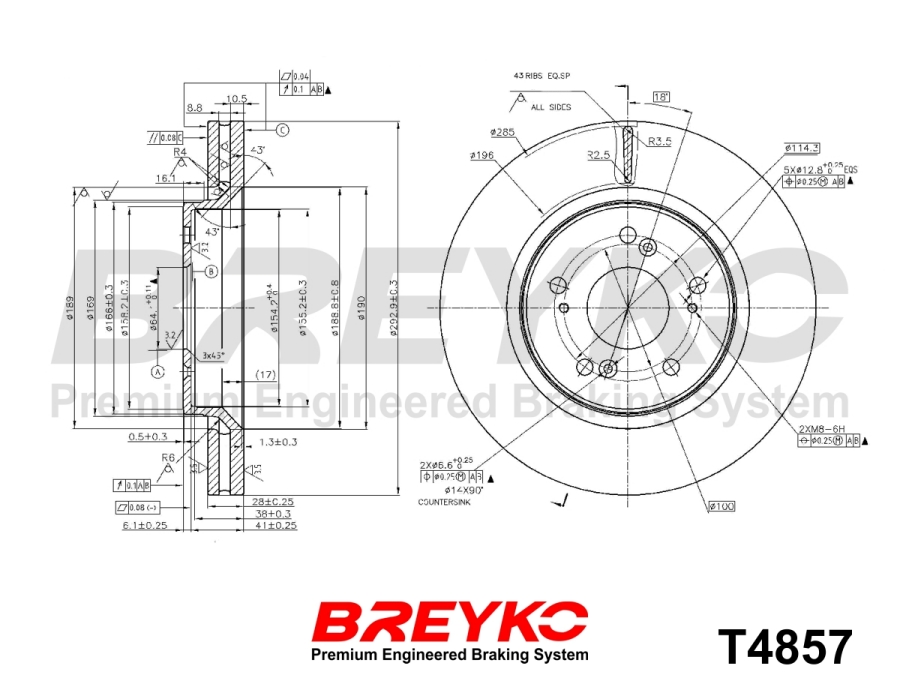 DAVID VASCO T4857 BREYKO Tarcza hamulcowa