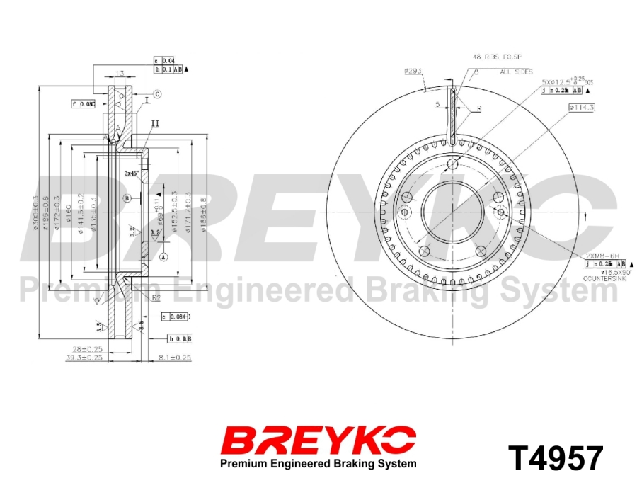 DAVID VASCO T4957 BREYKO Tarcza hamulcowa