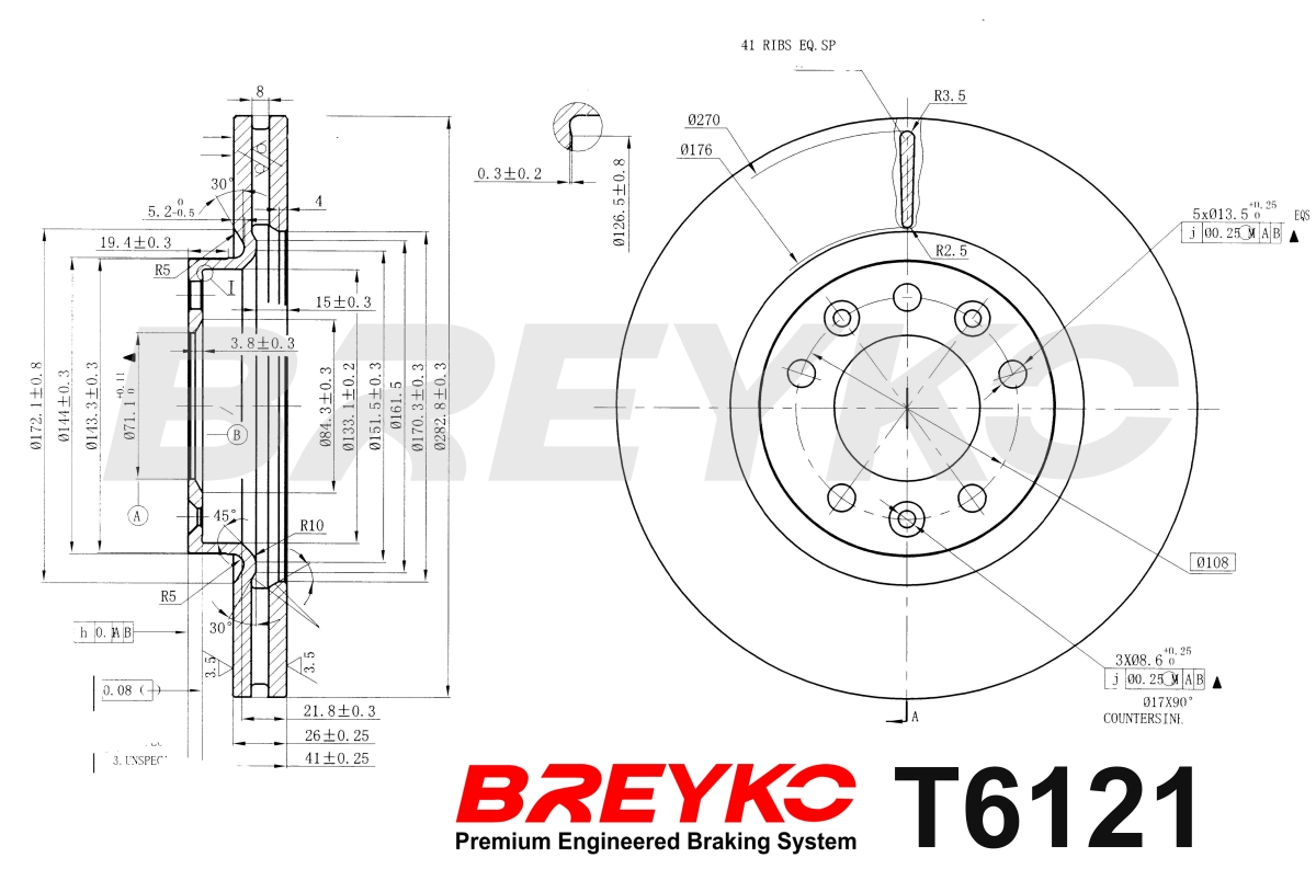 DAVID VASCO T6121 BREYKO Brake Disc