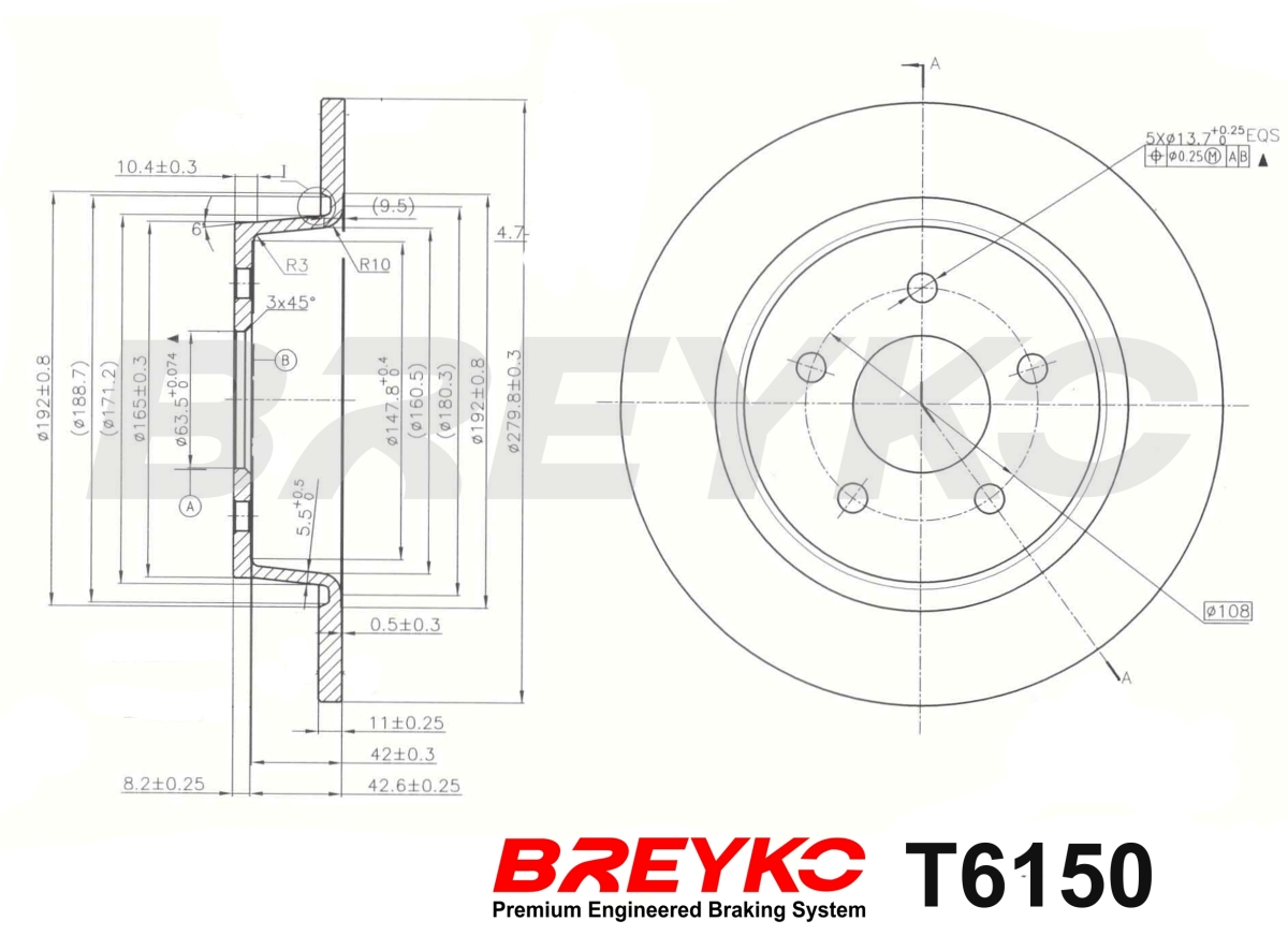 DAVID VASCO T6150 BREYKO Brake Disc
