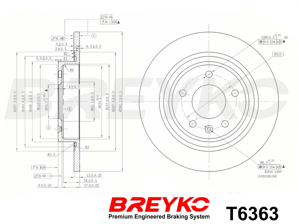 DAVID VASCO T6363 BREYKO Brake Disc