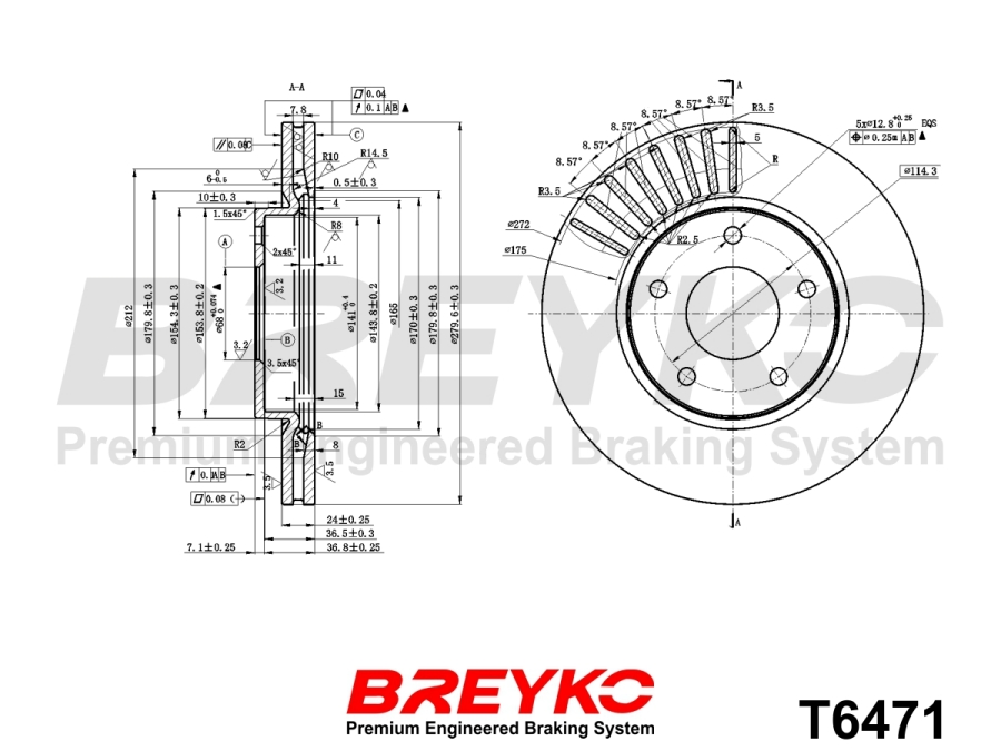 DAVID VASCO T6471 BREYKO Brake Disc