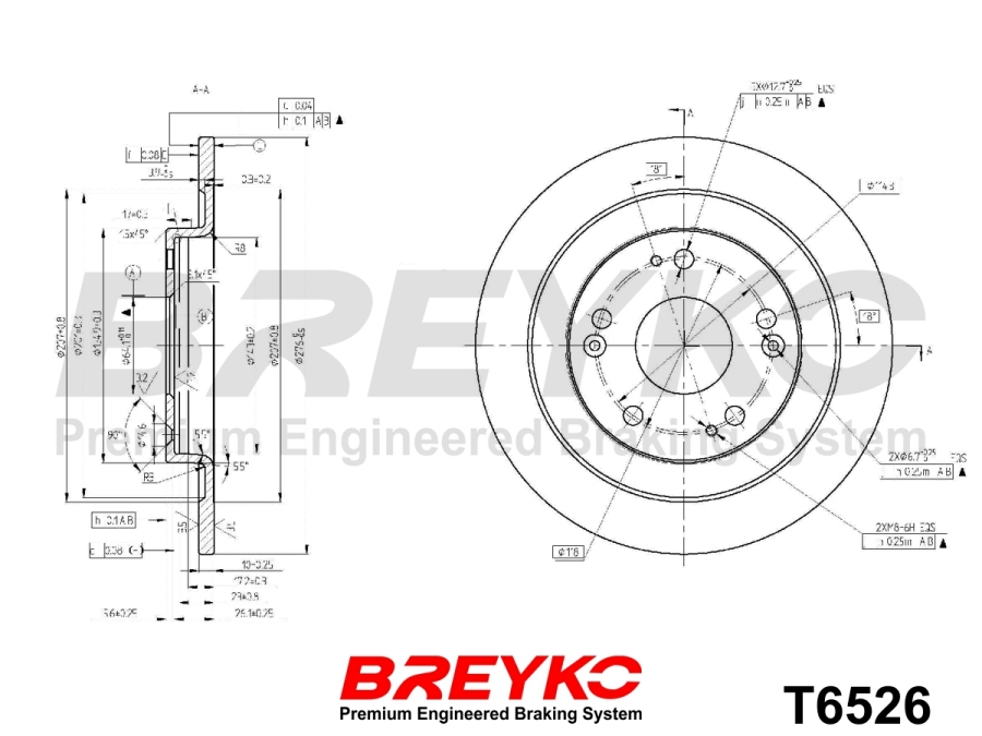 DAVID VASCO T6526 BREYKO Brake Disc