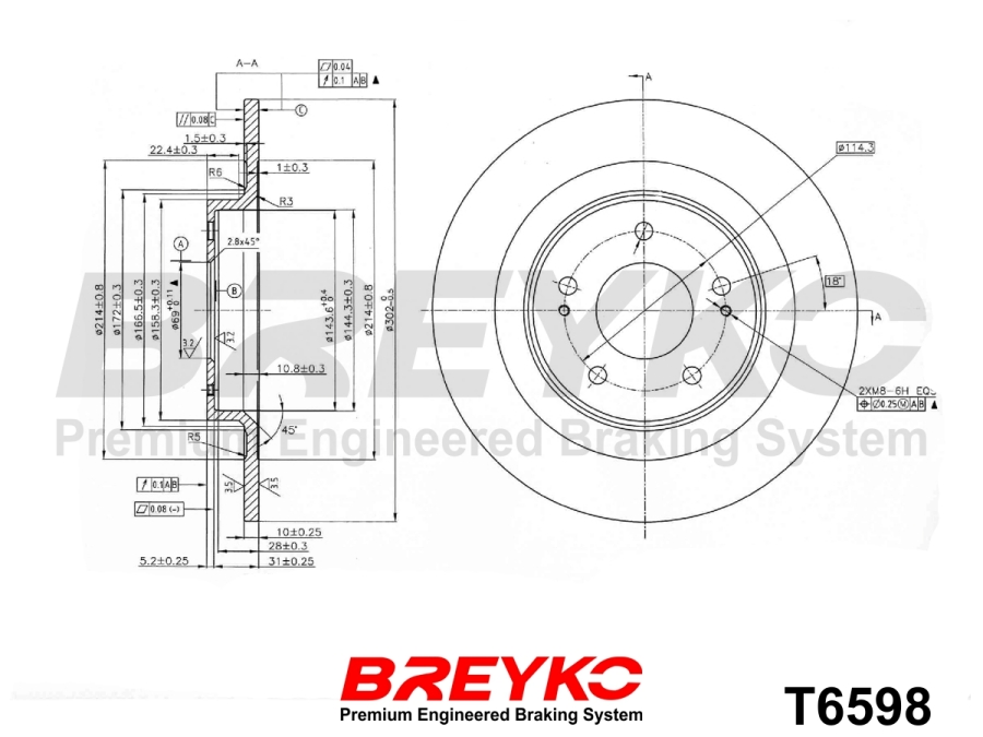 DAVID VASCO T6598 BREYKO Brake Disc