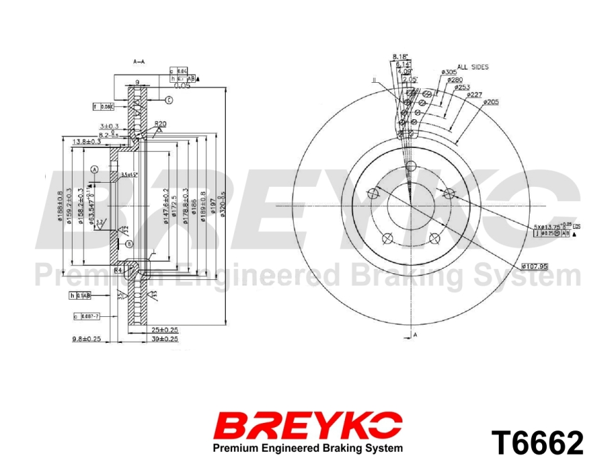 DAVID VASCO T6662 BREYKO Brake Disc